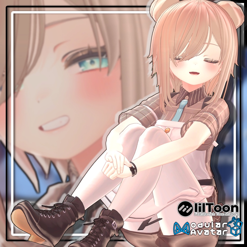 【複数アバター対応】ツインお団子ウルフ【MA対応】