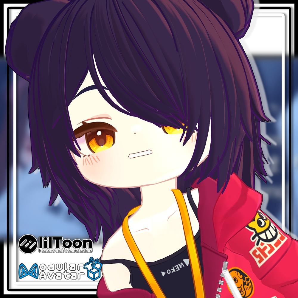 【複数アバター対応】ツインお団子ウルフ【MA対応】