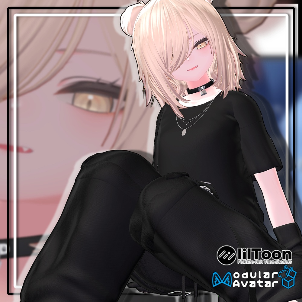 【複数アバター対応】ツインお団子ウルフ【MA対応】