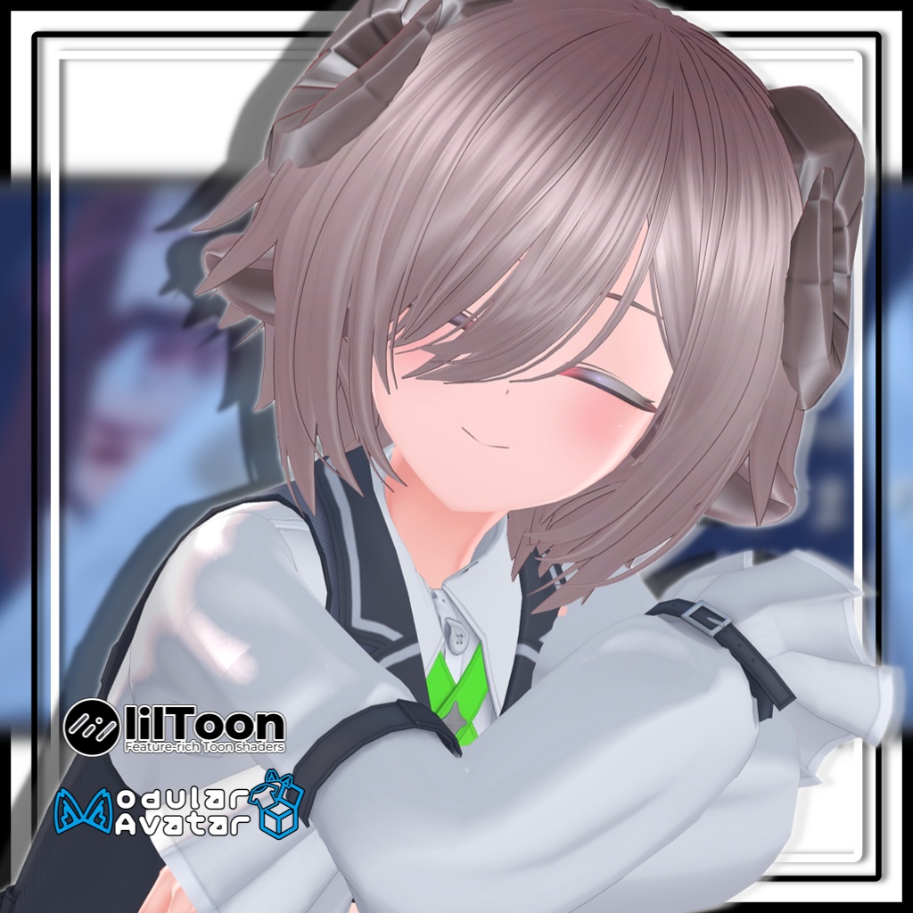 【複数アバター対応】ツインお団子ウルフ【MA対応】