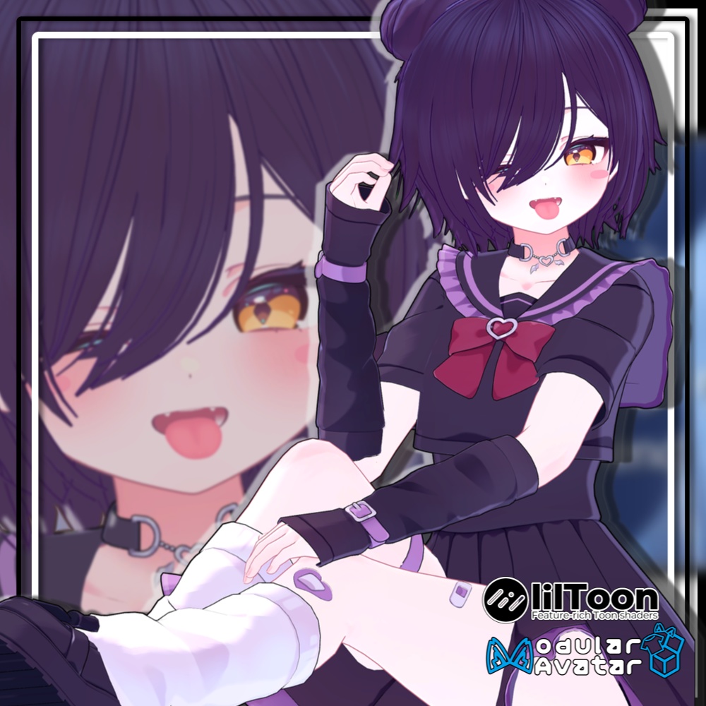 【複数アバター対応】ツインお団子ウルフ【MA対応】