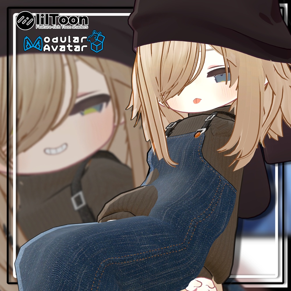 【複数アバター対応】ツインお団子ウルフ【MA対応】