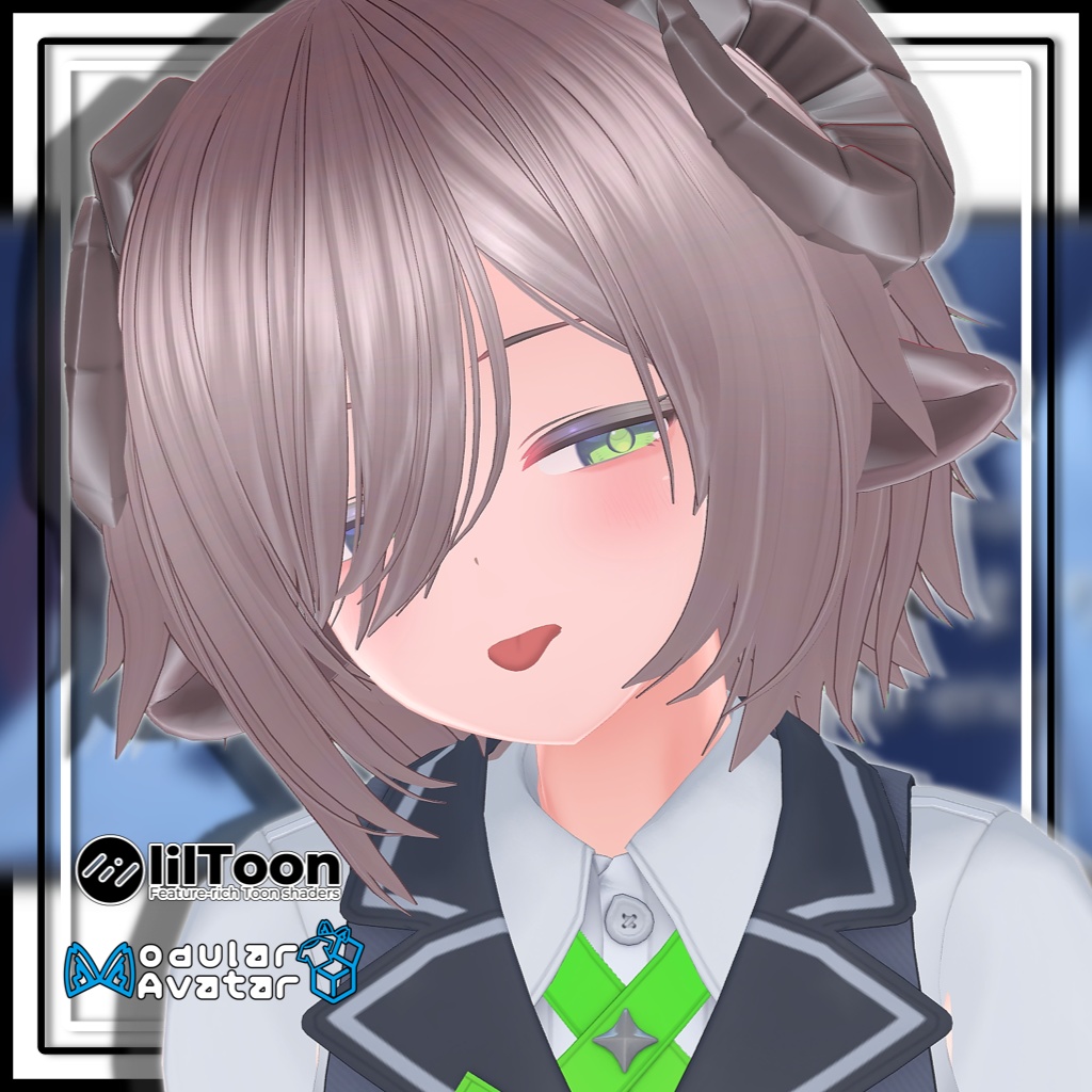 【複数アバター対応】ツインお団子ウルフ【MA対応】