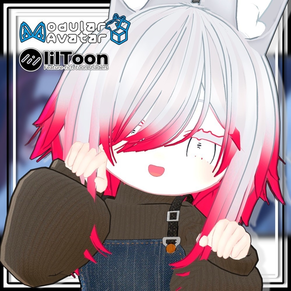 【複数アバター対応】ツインお団子ウルフ【MA対応】