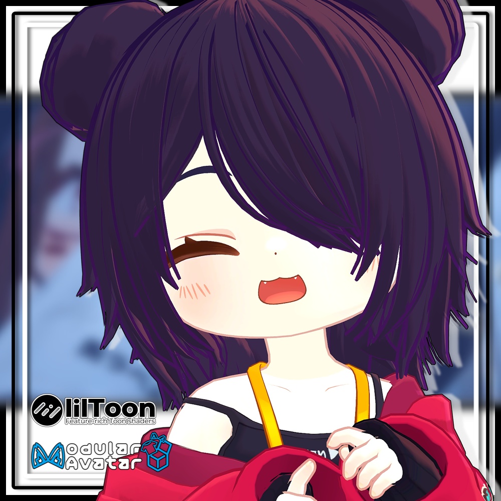 【複数アバター対応】ツインお団子ウルフ【MA対応】