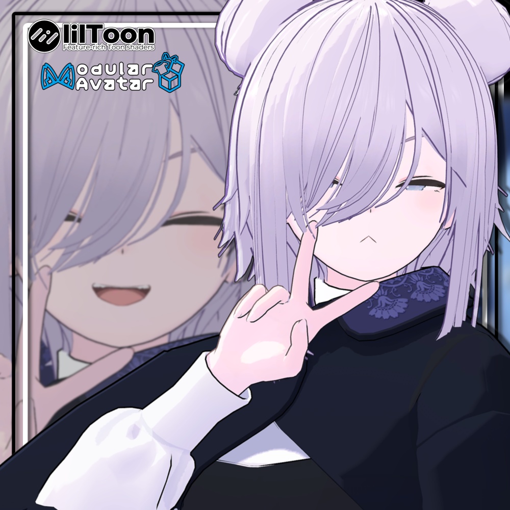 【複数アバター対応】ツインお団子ウルフ【MA対応】