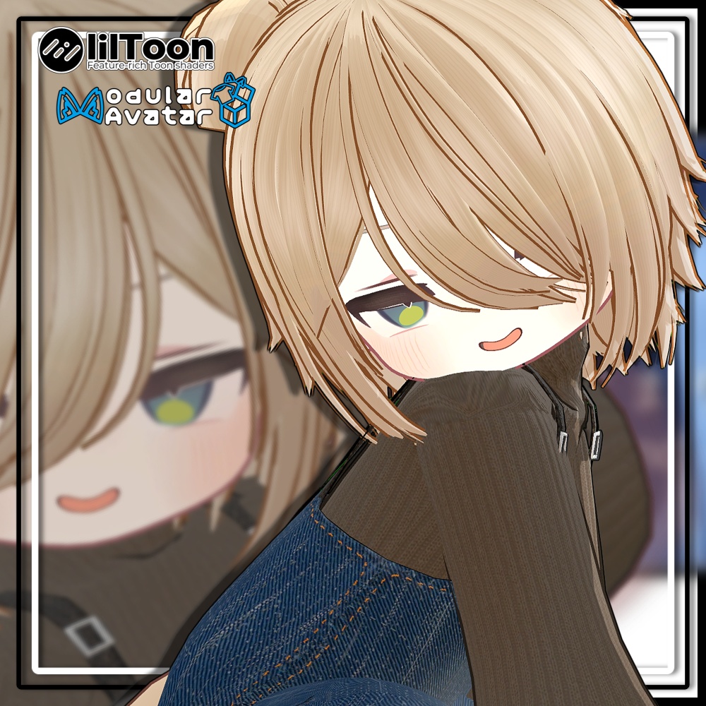 【複数アバター対応】ツインお団子ウルフ【MA対応】