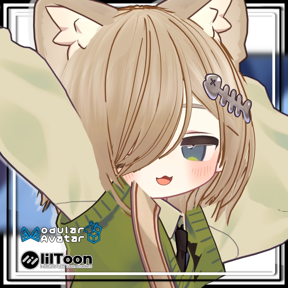 【複数アバター対応】ツインお団子ウルフ【MA対応】