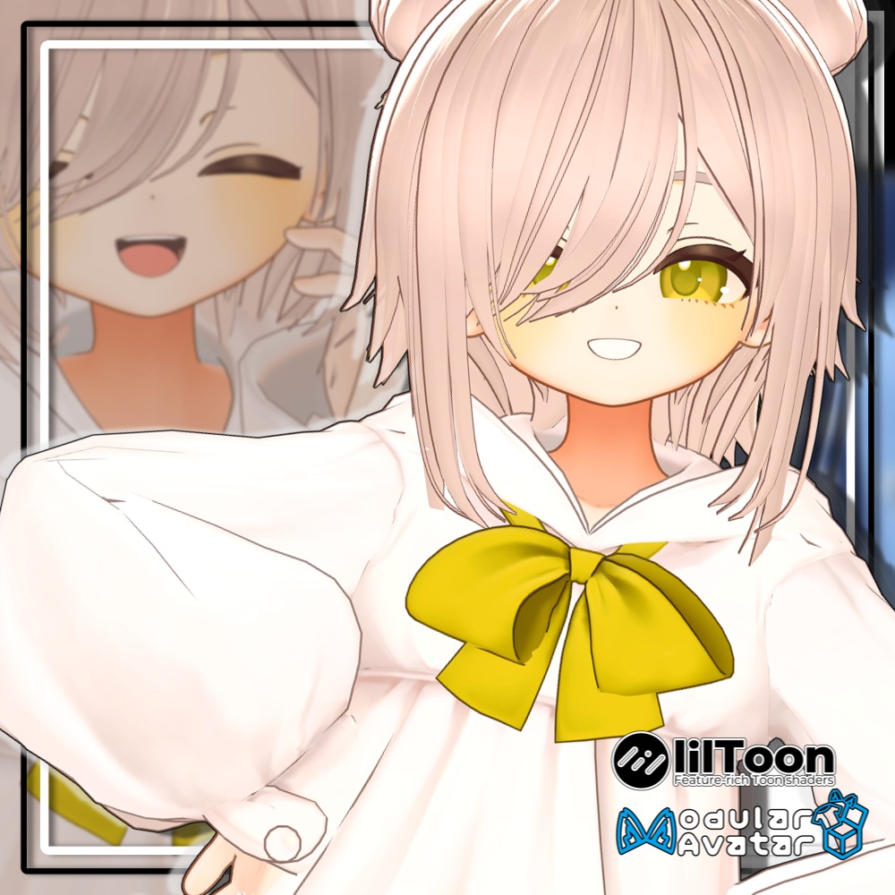 【複数アバター対応】ツインお団子ウルフ【MA対応】