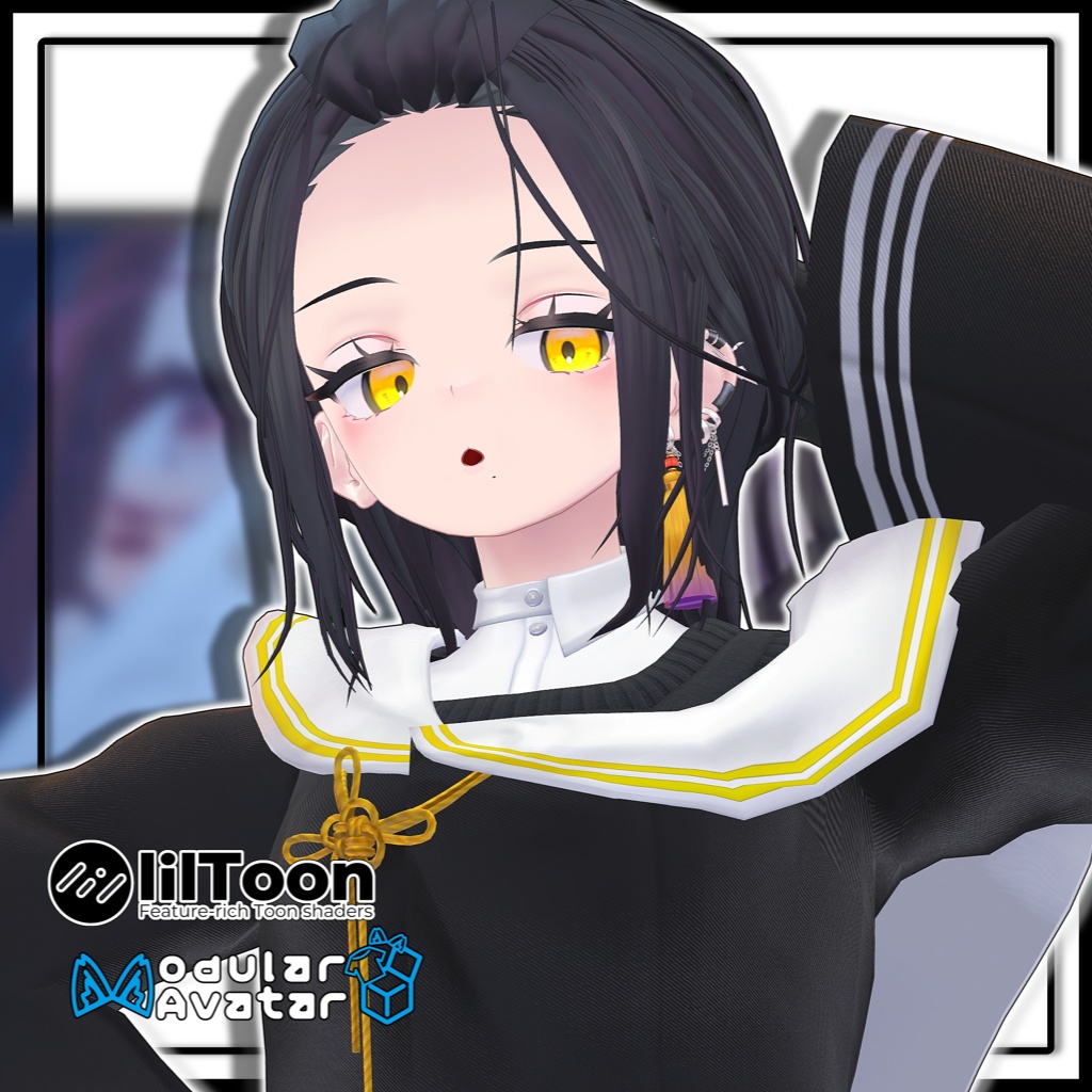 【10アバター対応】メンズポニーテール/long hair tied back【MA対応】