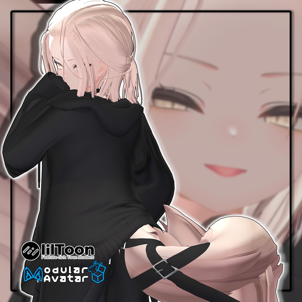 【10アバター対応】メンズポニーテール/long hair tied back【MA対応】