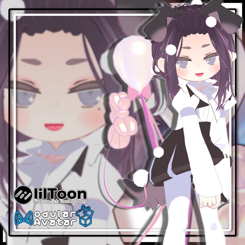 【10アバター対応】メンズポニーテール/long hair tied back【MA対応】