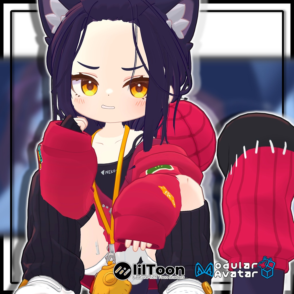 【10アバター対応】メンズポニーテール/long hair tied back【MA対応】