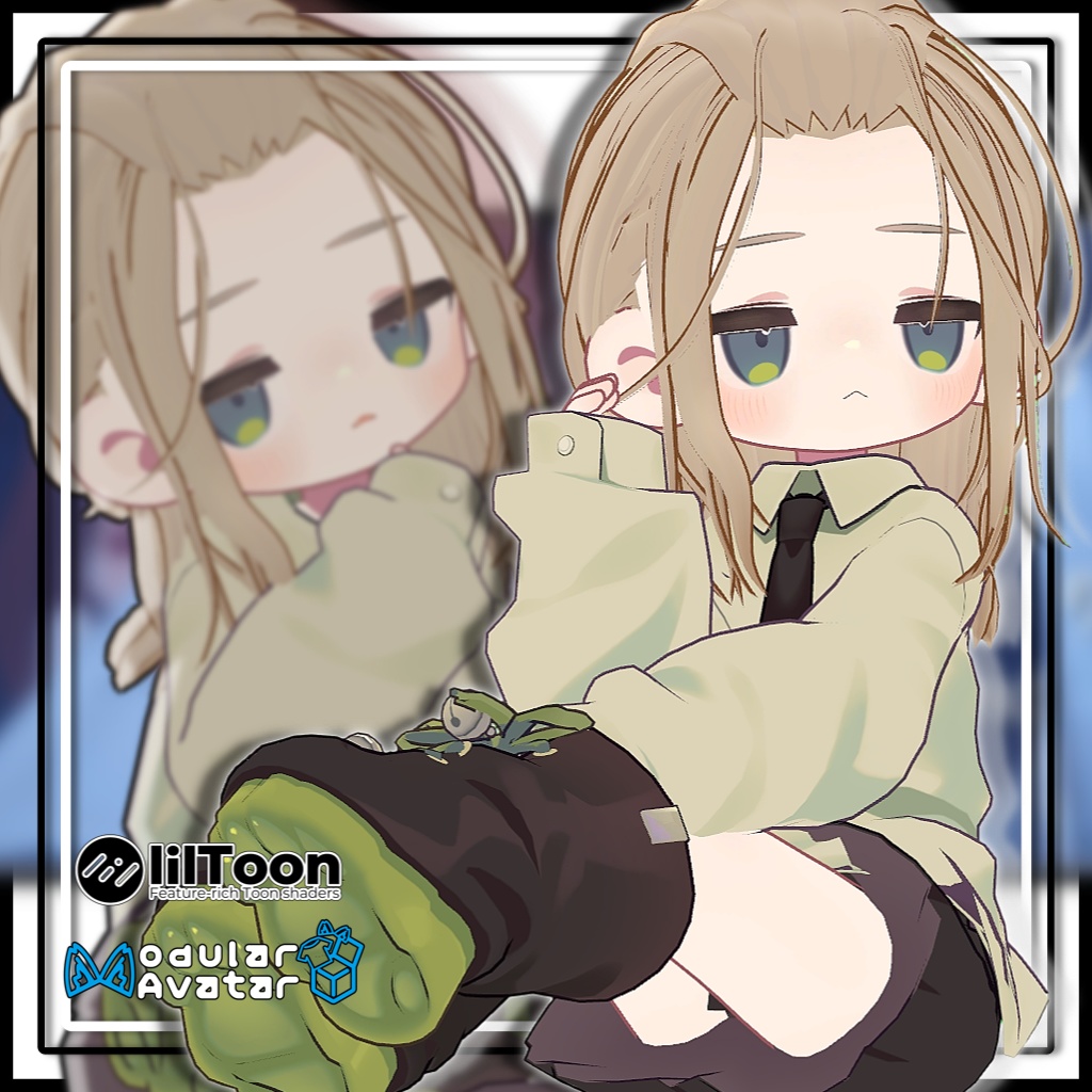 【10アバター対応】メンズポニーテール/long hair tied back【MA対応】