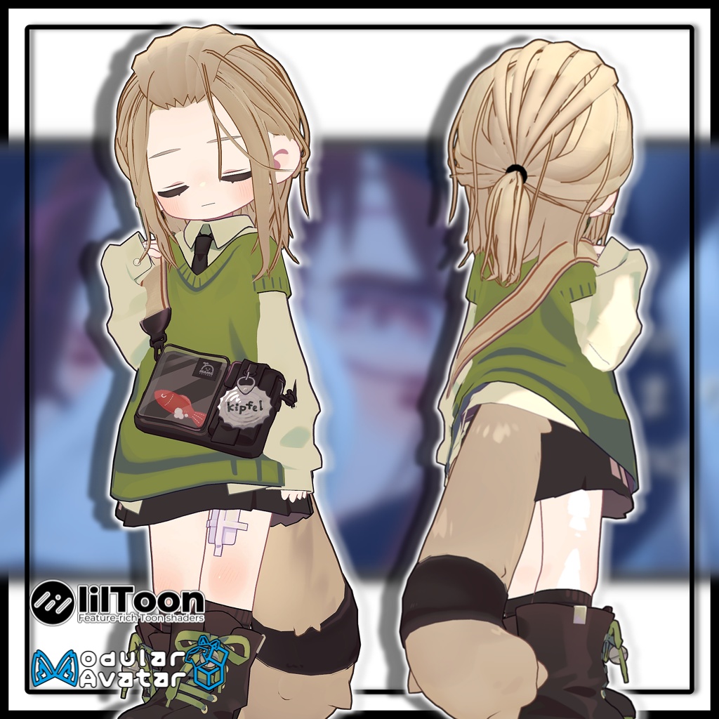 【10アバター対応】メンズポニーテール/long hair tied back【MA対応】