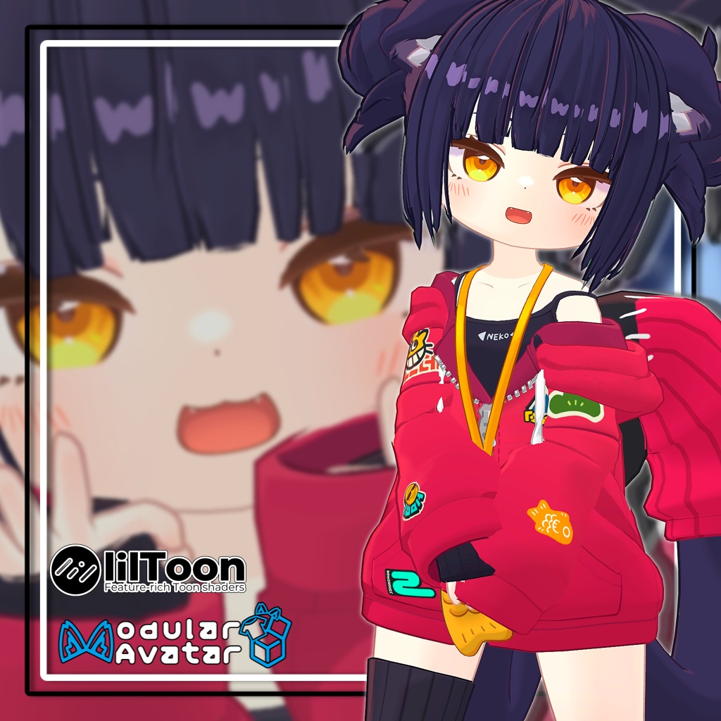 【7アバター対応】ツインお団子ヘア-リコリス【MA対応】