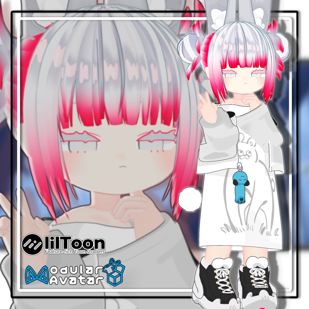 【7アバター対応】ツインお団子ヘア-リコリス【MA対応】