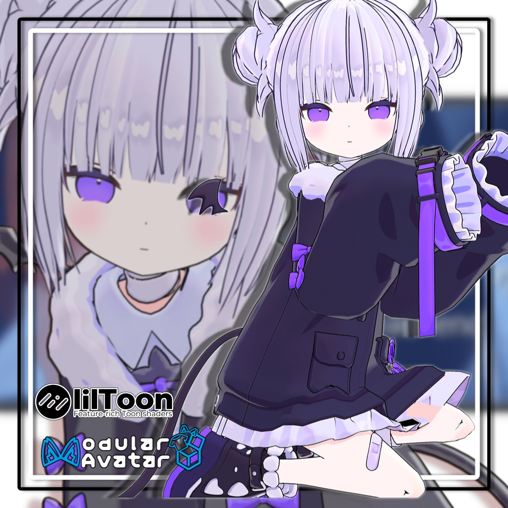 【7アバター対応】ツインお団子ヘア-リコリス【MA対応】