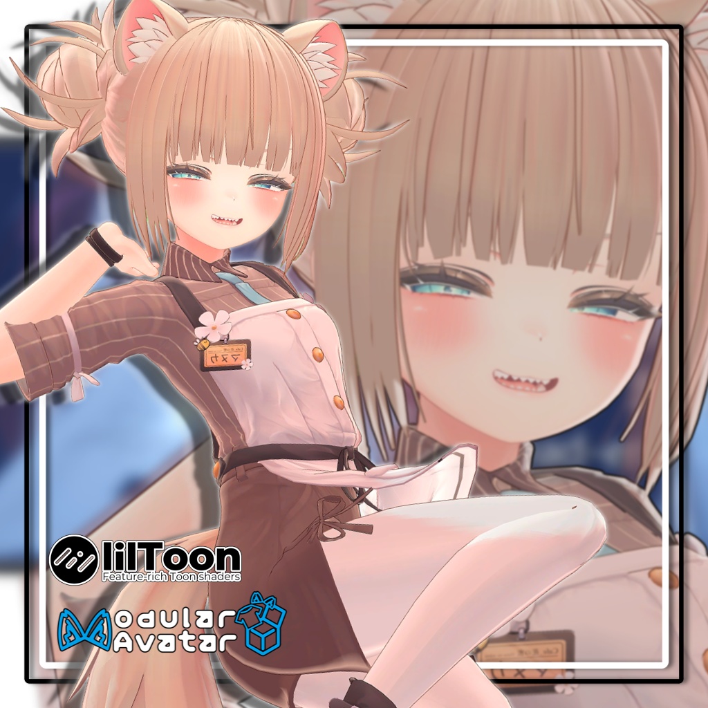 【7アバター対応】ツインお団子ヘア-リコリス【MA対応】