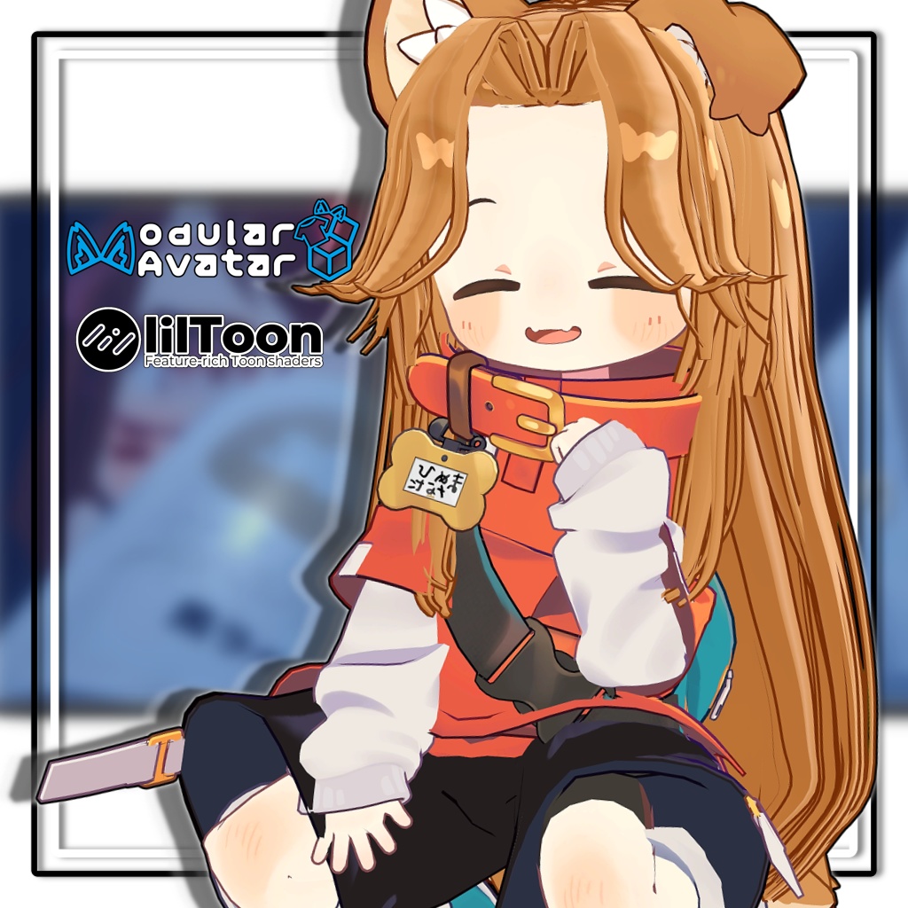 【複数アバター対応】センターパートロングポニーテール【髪型】