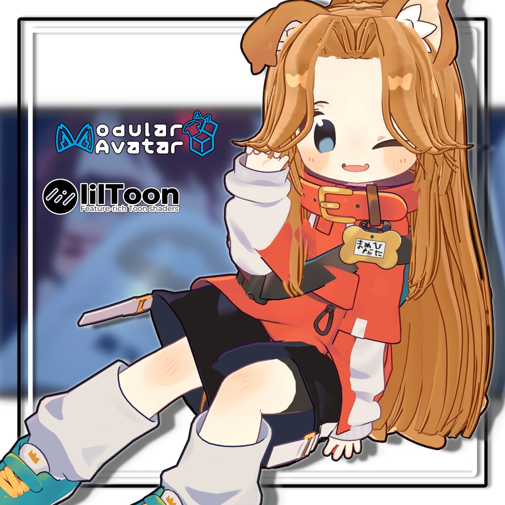 【複数アバター対応】センターパートロングポニーテール【髪型】