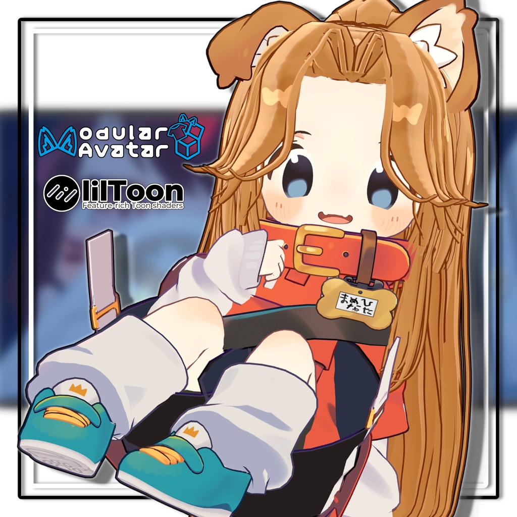 【複数アバター対応】センターパートロングポニーテール【髪型】