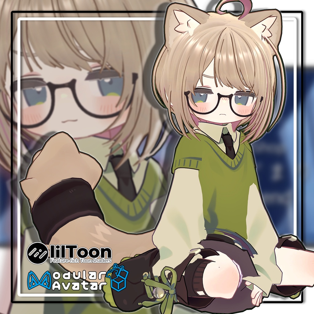 【複数アバター対応】ラウンドショートヘア【髪型】