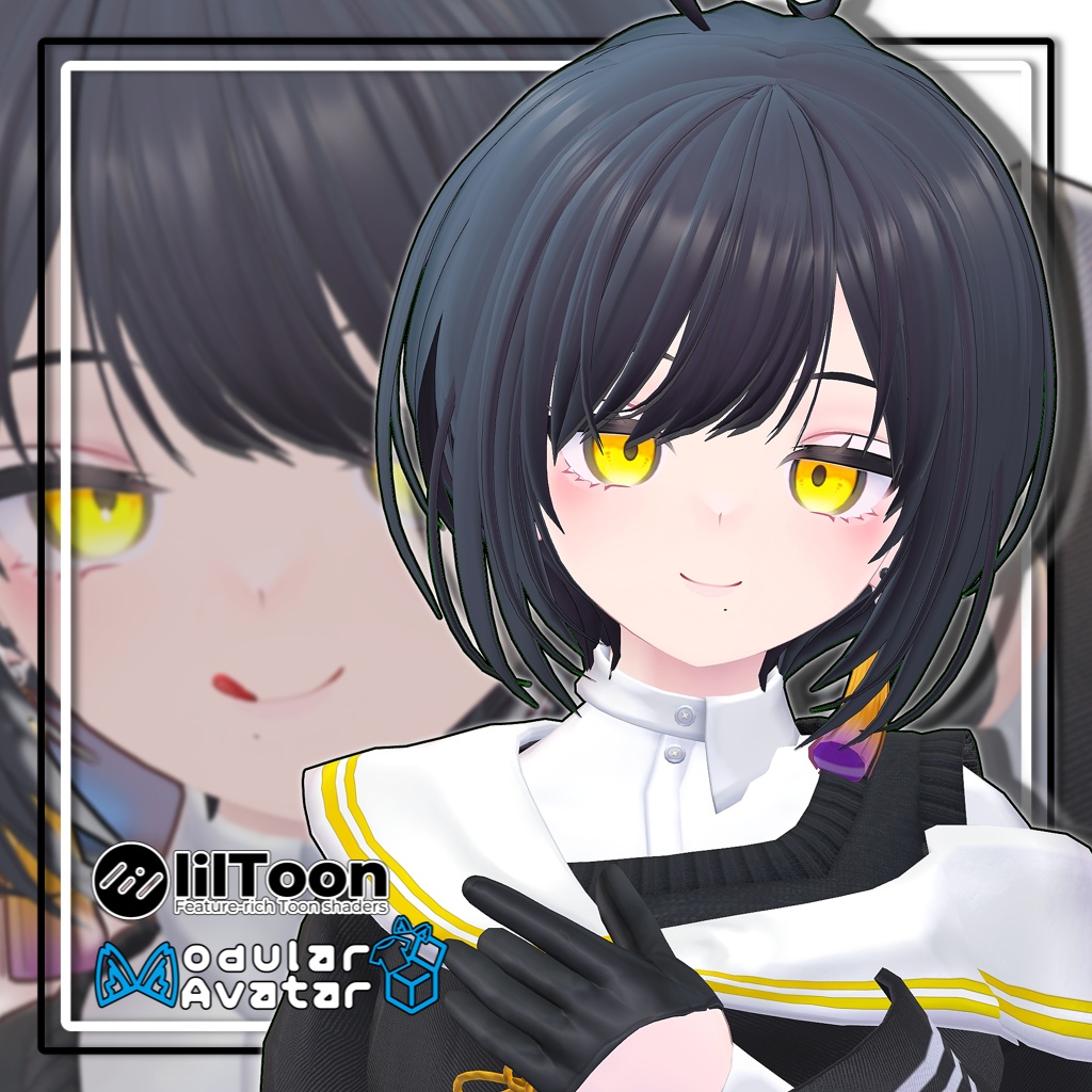 【複数アバター対応】ラウンドショートヘア【髪型】