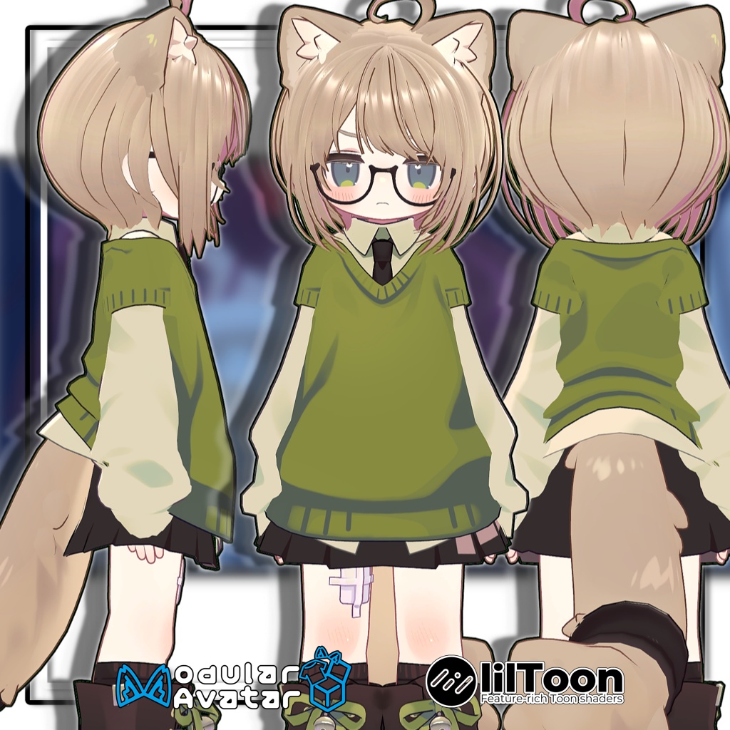 【複数アバター対応】ラウンドショートヘア【髪型】