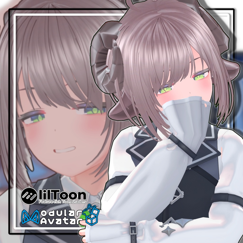 【複数アバター対応】ラウンドショートヘア【髪型】