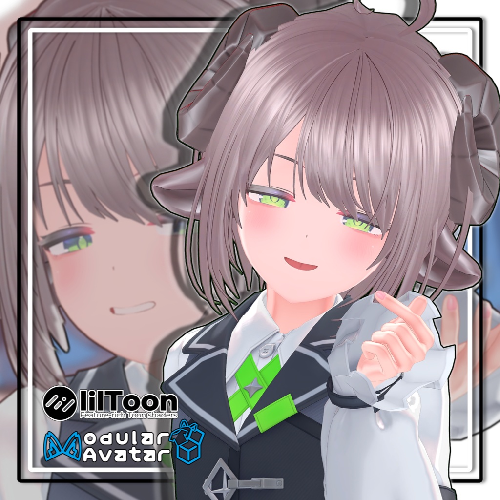 【複数アバター対応】ラウンドショートヘア【髪型】