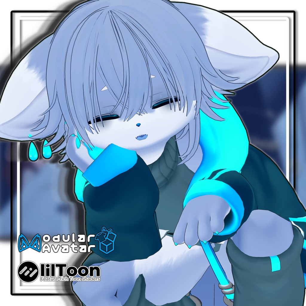 【複数アバター対応】ツンはねミドルヘア【髪型】