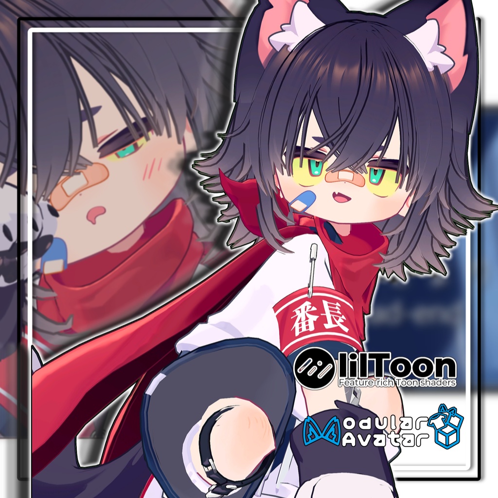 【複数アバター対応】ツンはねミドルヘア【髪型】