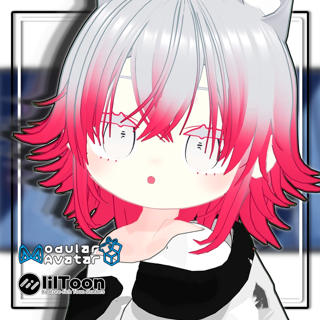 【複数アバター対応】ツンはねミドルヘア【髪型】