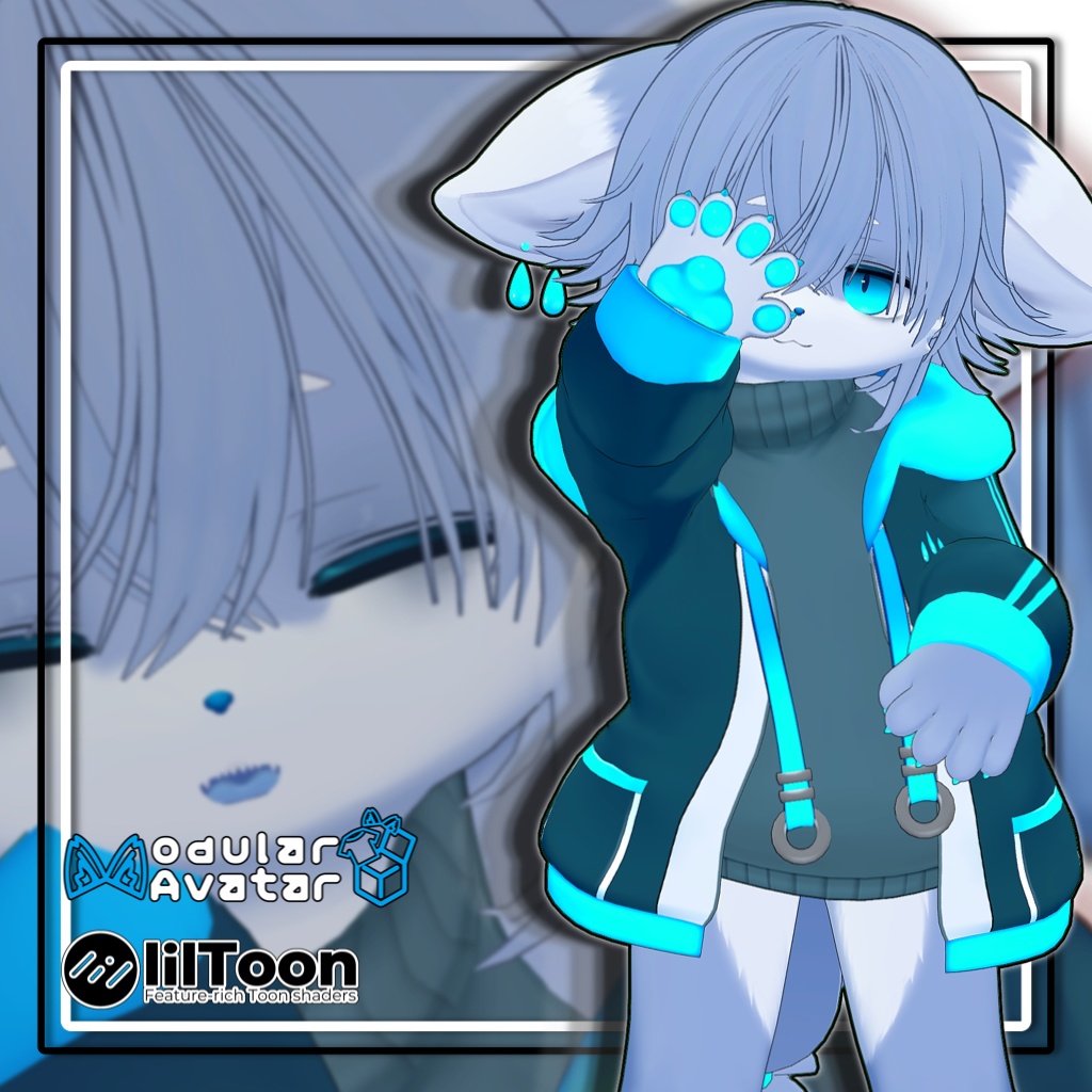 【複数アバター対応】ツンはねミドルヘア【髪型】