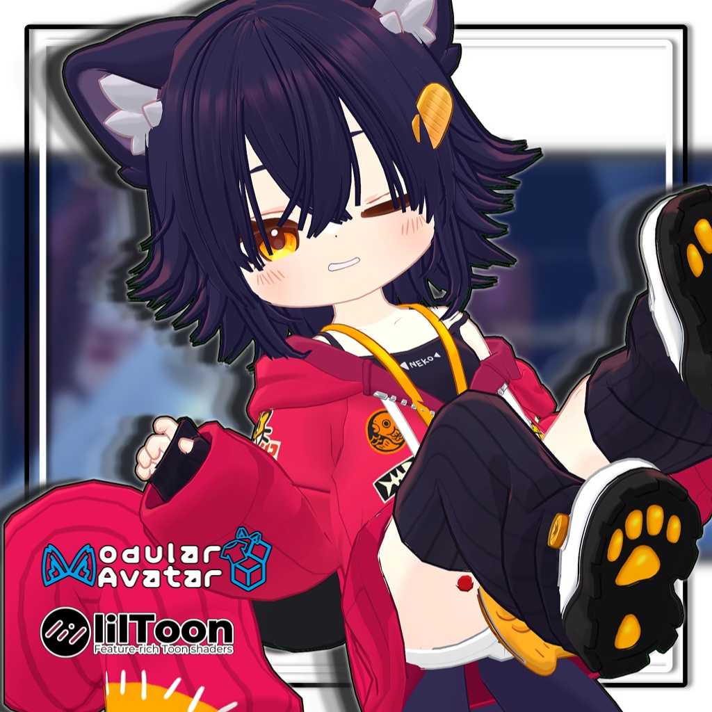 【複数アバター対応】ツンはねミドルヘア【髪型】