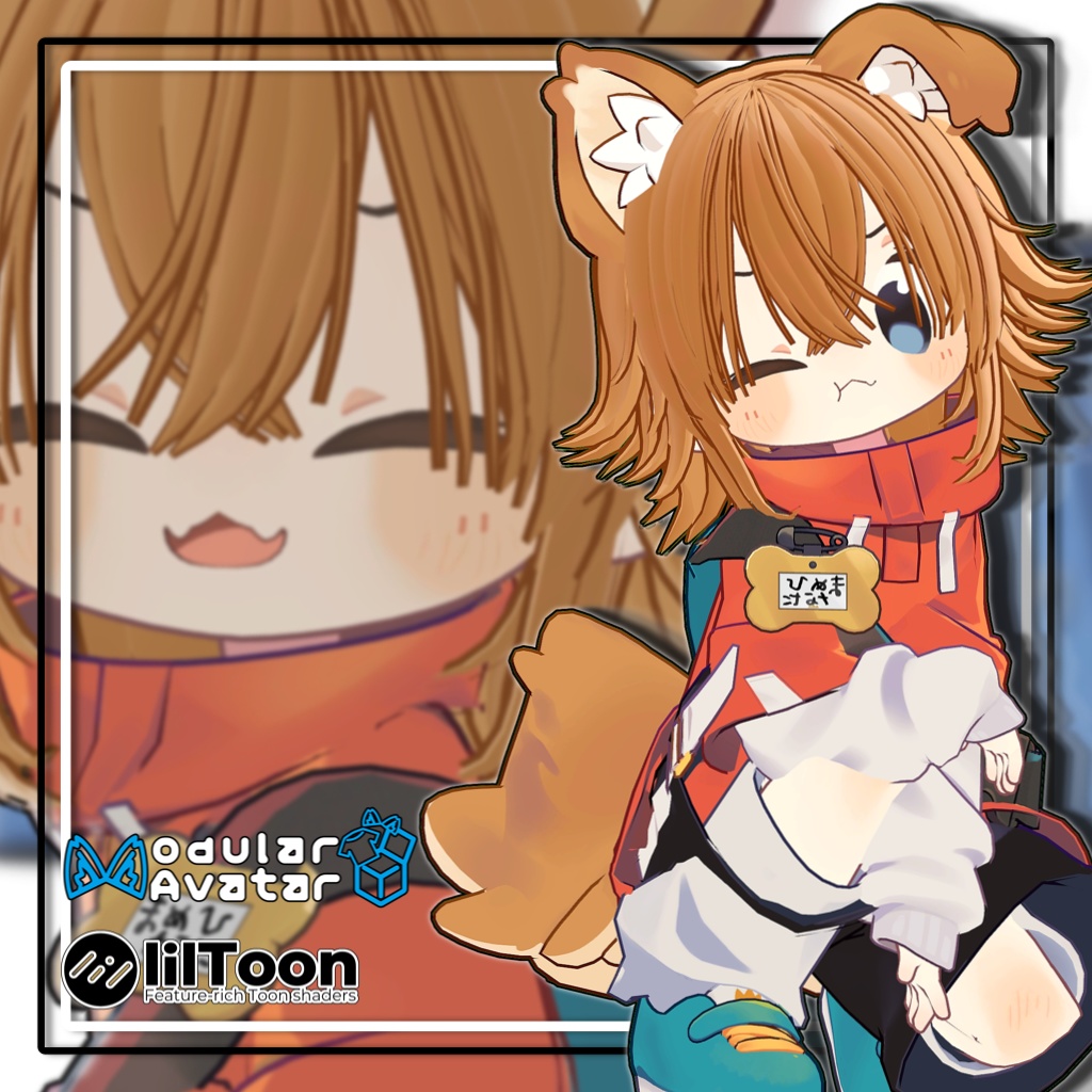 【複数アバター対応】ツンはねミドルヘア【髪型】