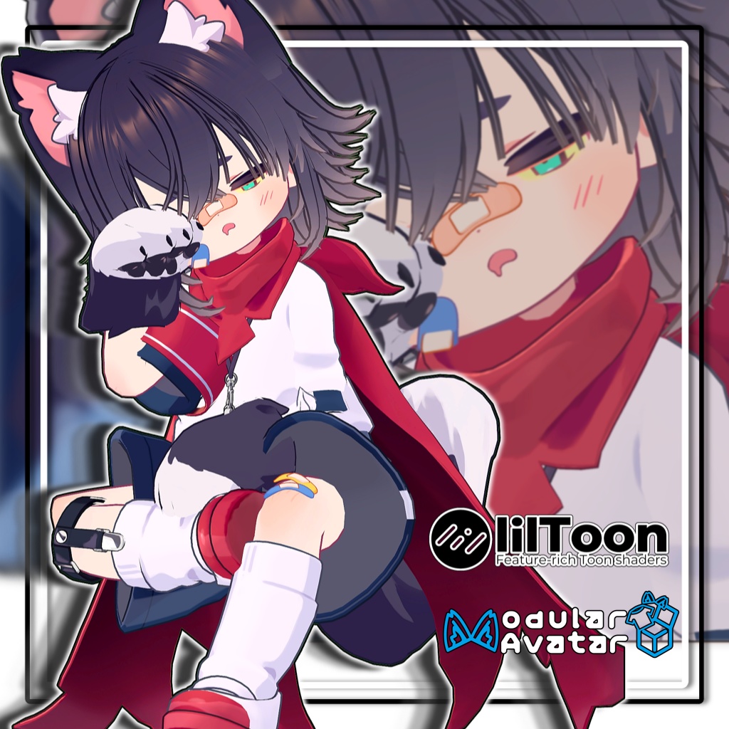 【複数アバター対応】ツンはねミドルヘア【髪型】