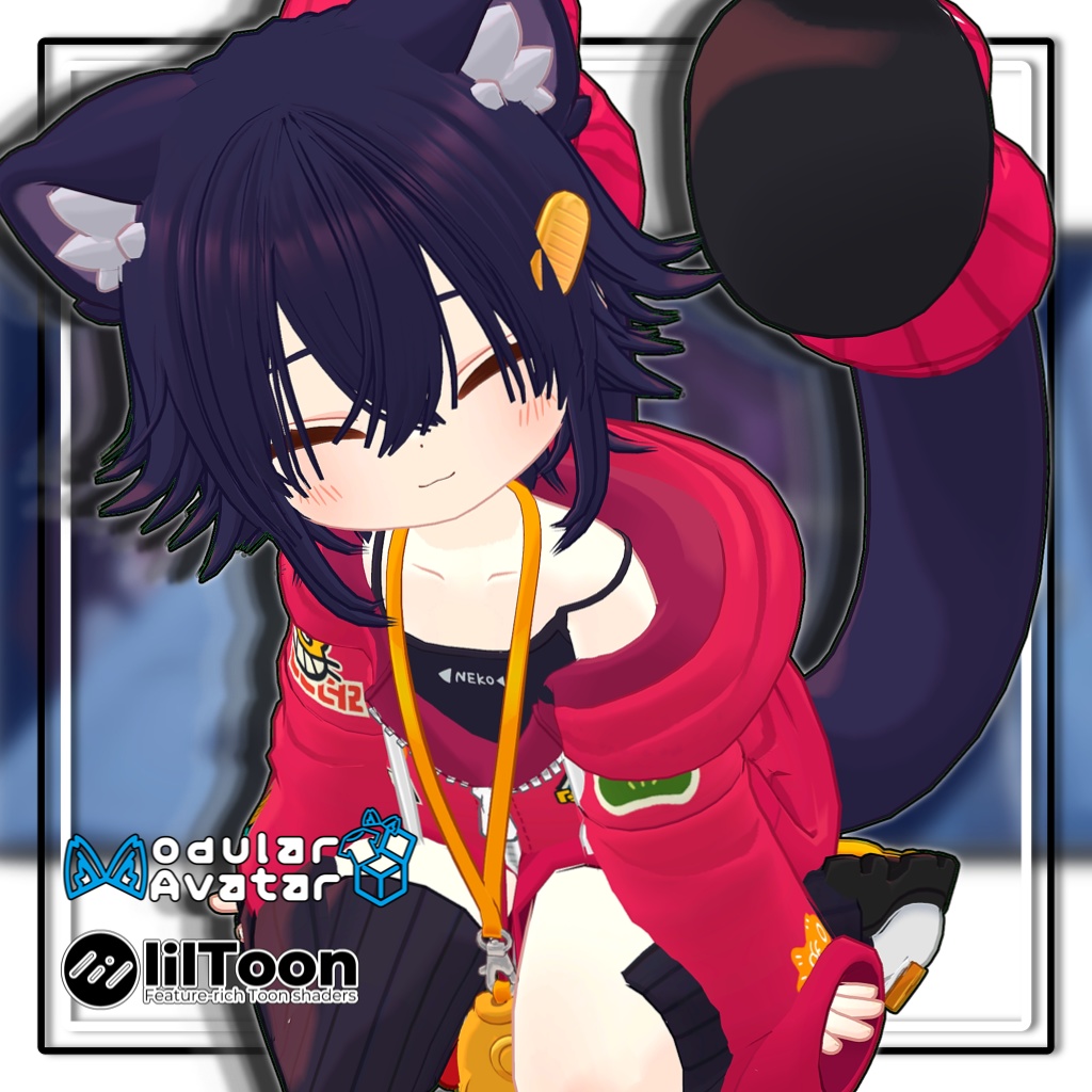 【複数アバター対応】ツンはねミドルヘア【髪型】