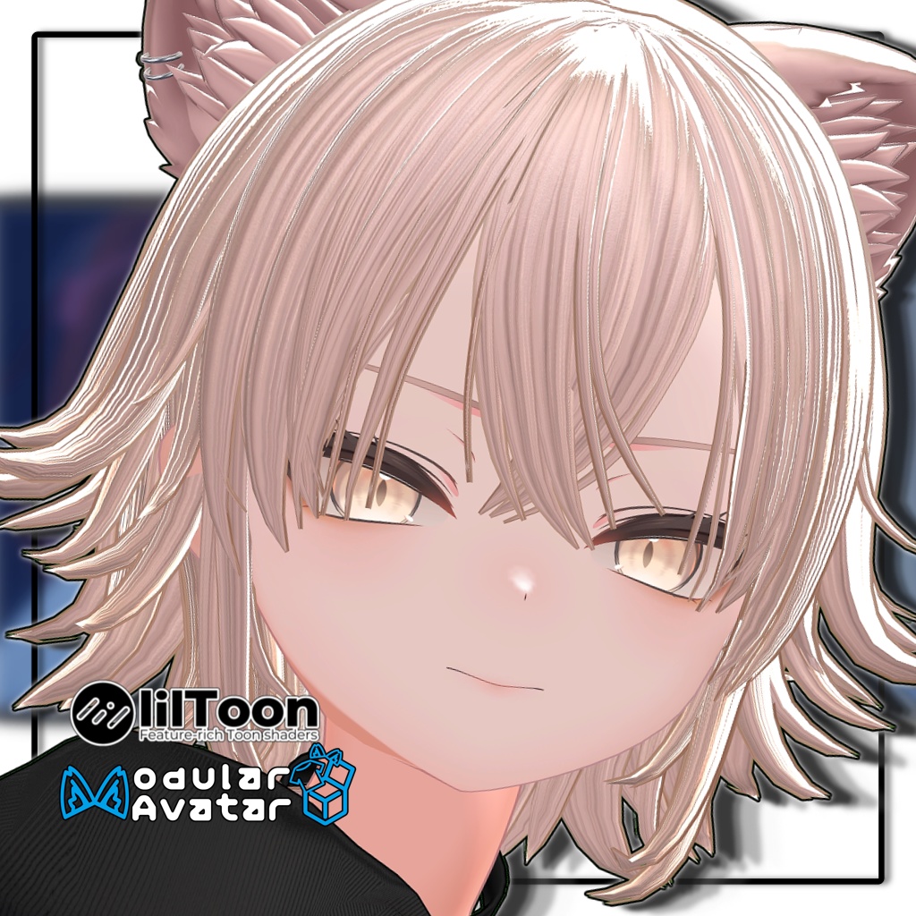 【複数アバター対応】ツンはねミドルヘア【髪型】