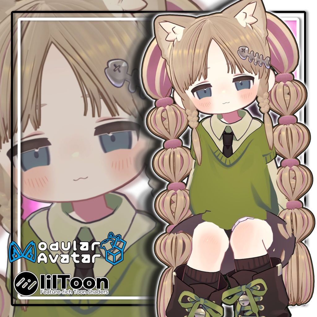 【複数アバター対応】まるふわツインバルーンヘア/Maru-Fuwa Twin Balloon Hair【髪型】