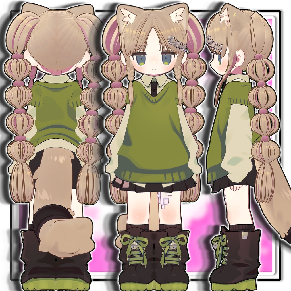 【複数アバター対応】まるふわツインバルーンヘア/Maru-Fuwa Twin Balloon Hair【髪型】