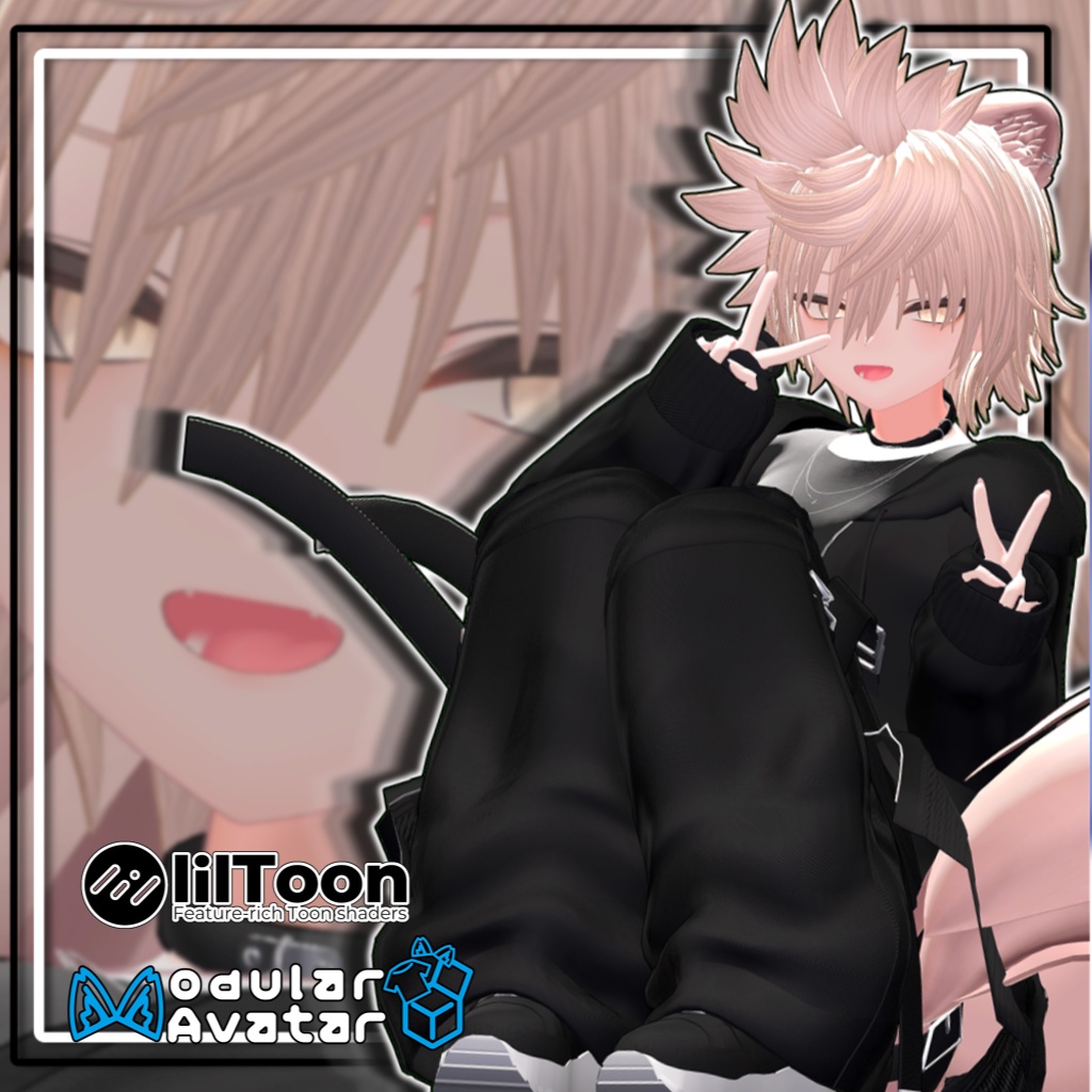 【複数アバター対応】無造作スパイキーウルフ【髪型】