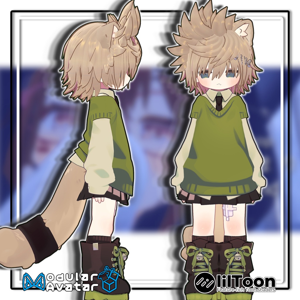 【複数アバター対応】無造作スパイキーウルフ【髪型】