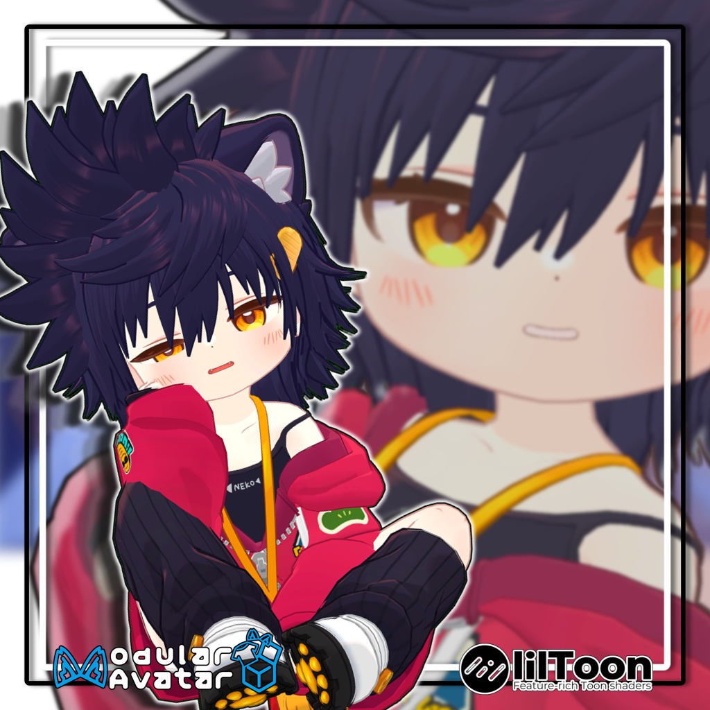 【複数アバター対応】無造作スパイキーウルフ【髪型】