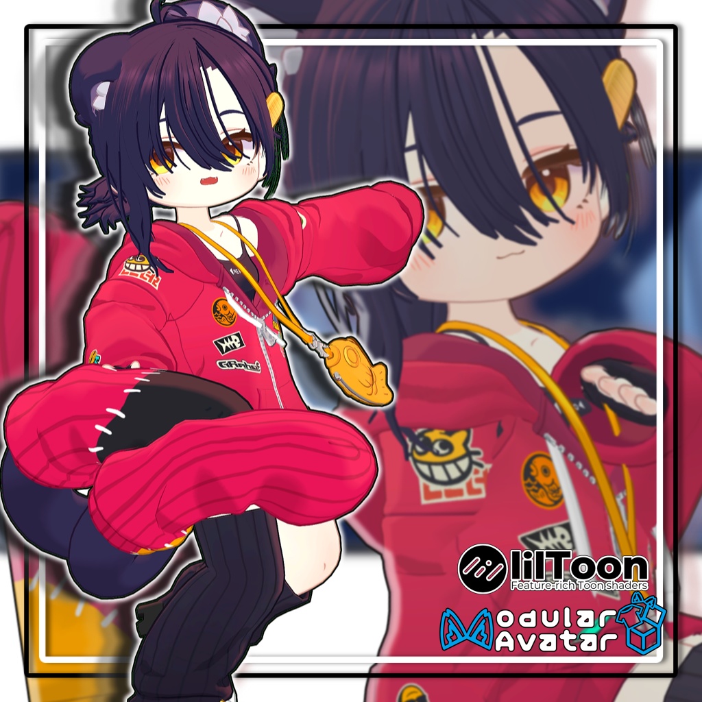 【11アバター対応】かたみみハーフアップ/Side Ear Half-up【髪型】