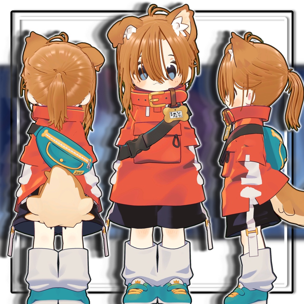 【11アバター対応】かたみみハーフアップ/Side Ear Half-up【髪型】