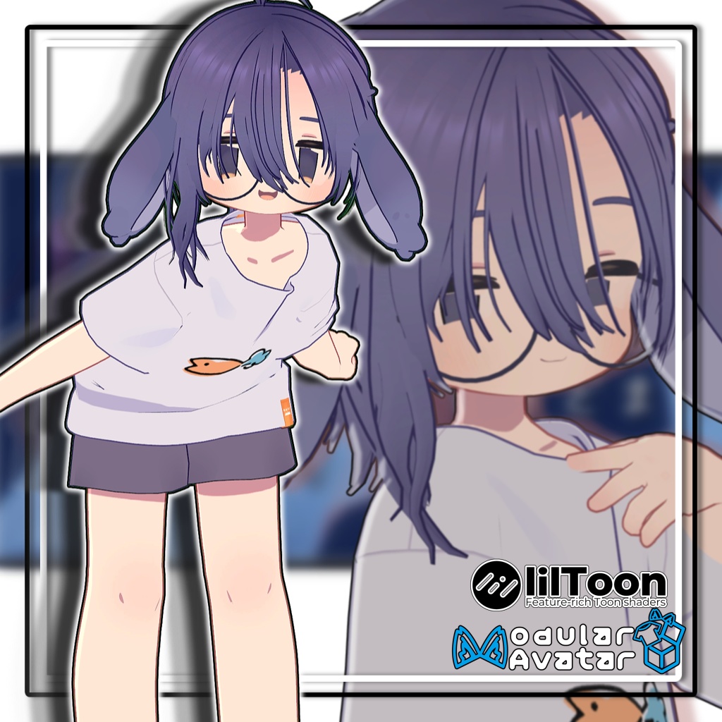 【11アバター対応】かたみみハーフアップ/Side Ear Half-up【髪型】