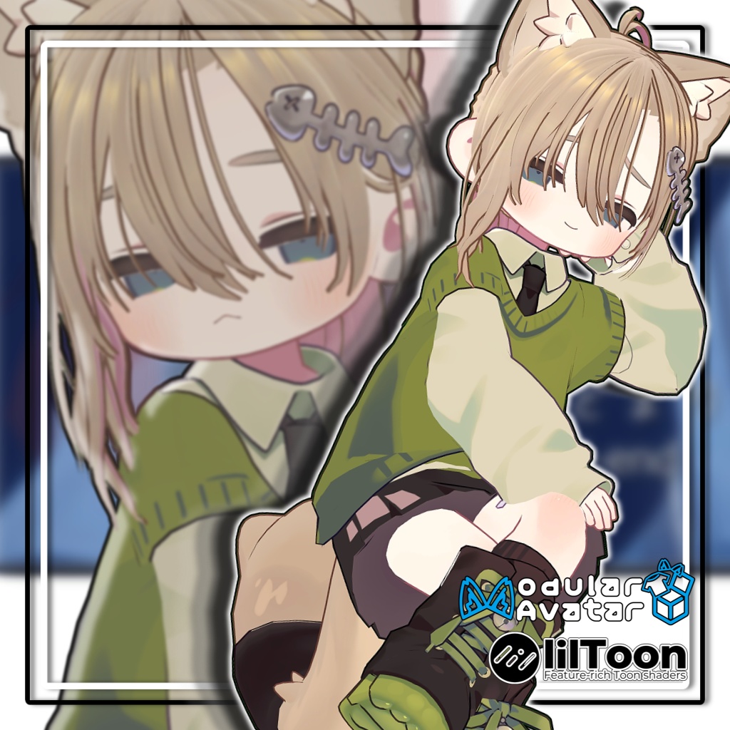 【11アバター対応】かたみみハーフアップ/Side Ear Half-up【髪型】