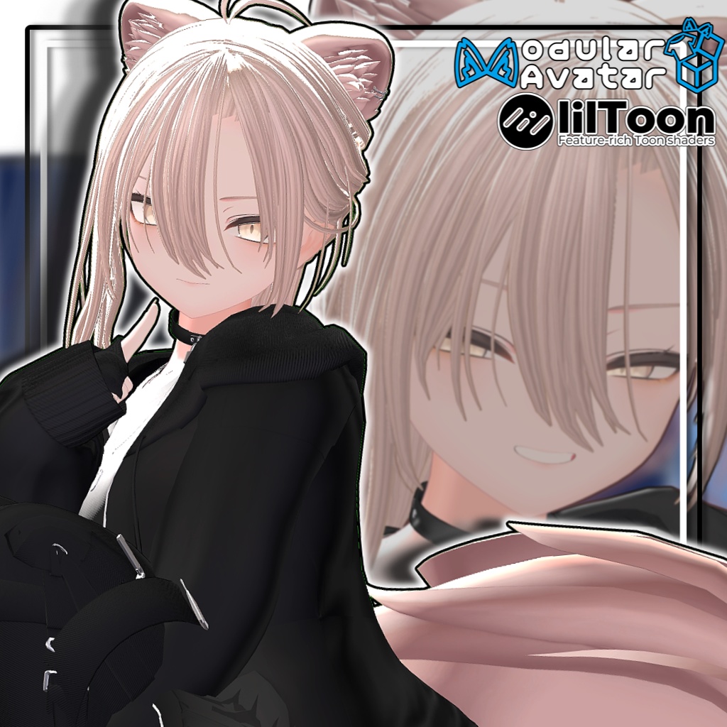 【11アバター対応】かたみみハーフアップ/Side Ear Half-up【髪型】